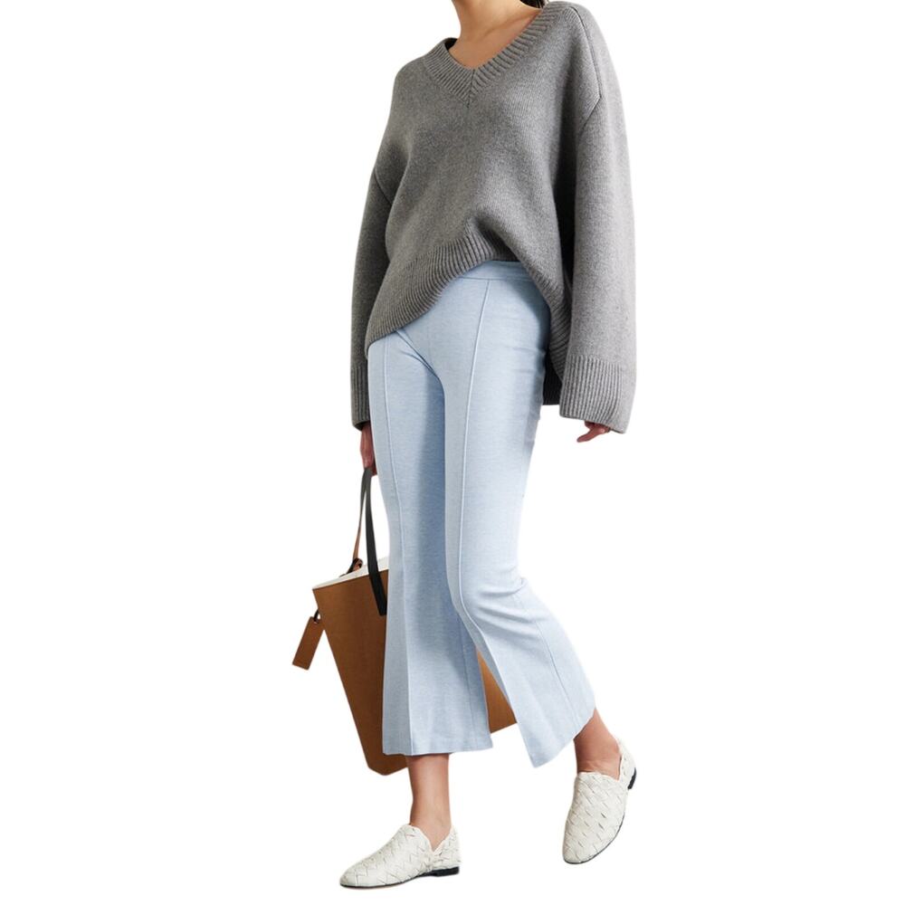 Net Sustain Cropped Light Blue Flare Pants Size M
